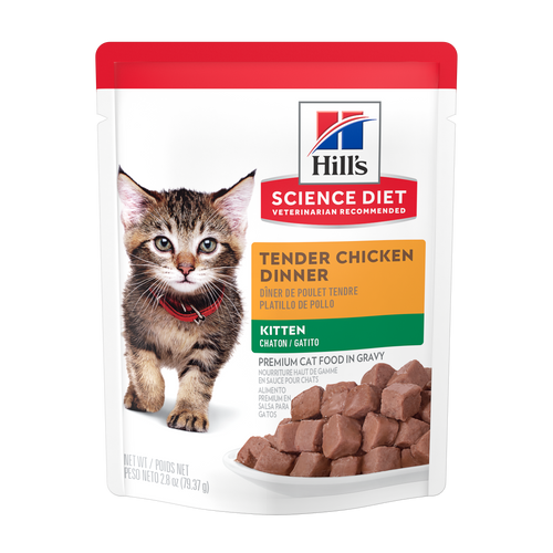 Hill's Science Diet - Chaton Poulet Tendre en Sauce - Nourriture Humide pour Chats en Sachet