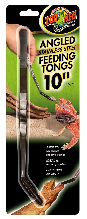 ZOO MED Pinces d'Alimentation Coudées Inox 10" pour Reptiles