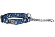 RCP Collier Dressage Motif XS Traces de Pattes Bleu