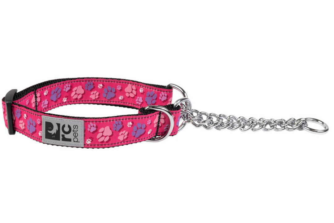 RCP Collier Dressage Motif XS Traces de Pattes Rose