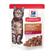 Hill's Science Diet - Chat Adulte Casserole de Dinde et Foie en Sauce - Nourriture Humide pour Chats en Sachet