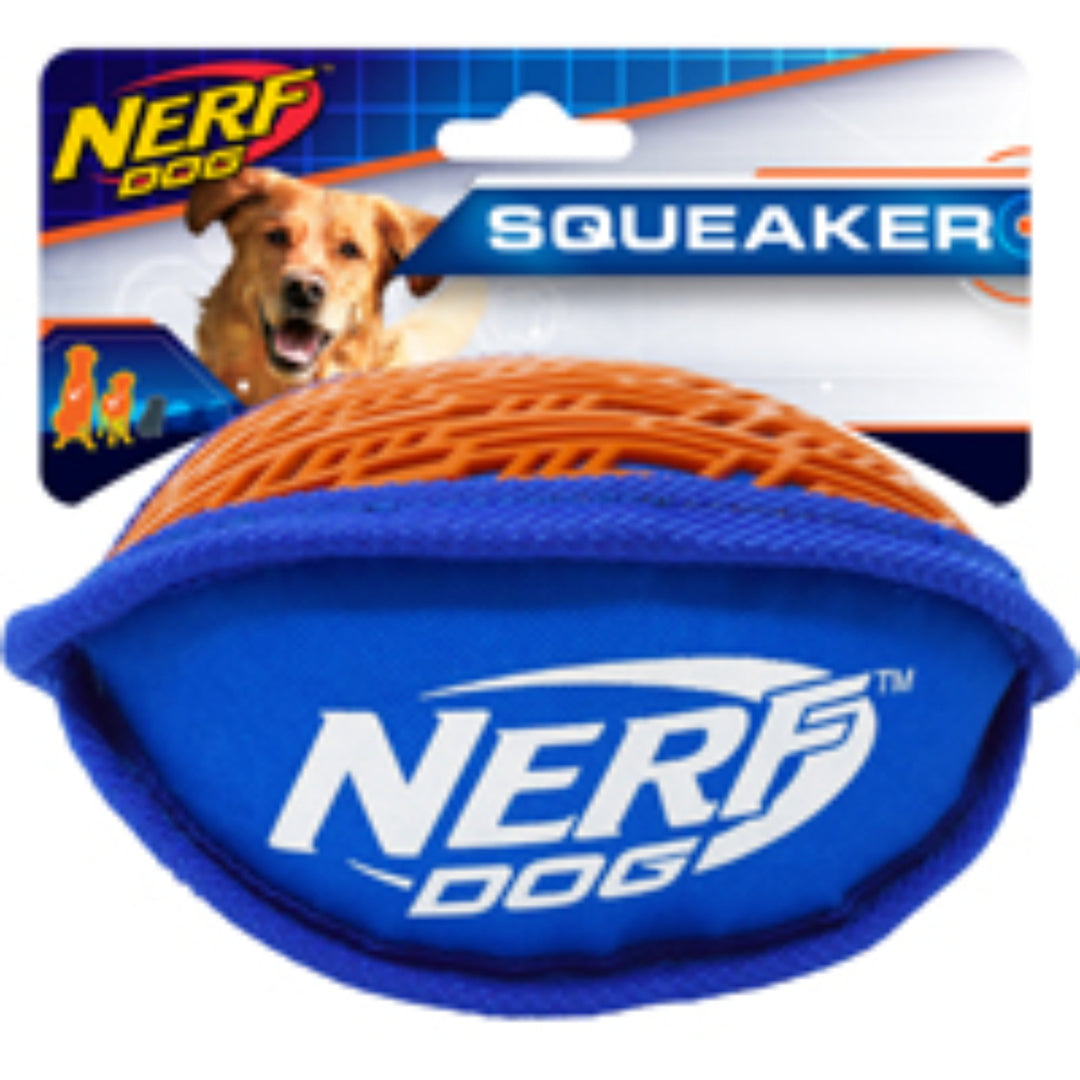 Nerf Dog - Ballon de football à Prise Renforcée 17.8 cm - Jouet à Lancer et à Rapporter pour Chiens