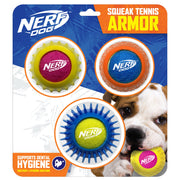 Nerf Dog - Balles de Tennis Armor Couinantes 6.3 cm - Jouet à Lancer et à Rapporter pour Chiens
