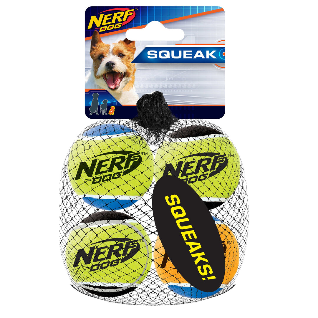 Nerf Dog - Balles de Tennis Couinantes - Jouet à Lancer et à Rapporter pour Chiens