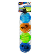 Nerf Dog - Balles avec Couineur à DEL 6.3 cm - Jouet en TPR à Lancer et à Rapporter pour Chiens )Paquet de 4)