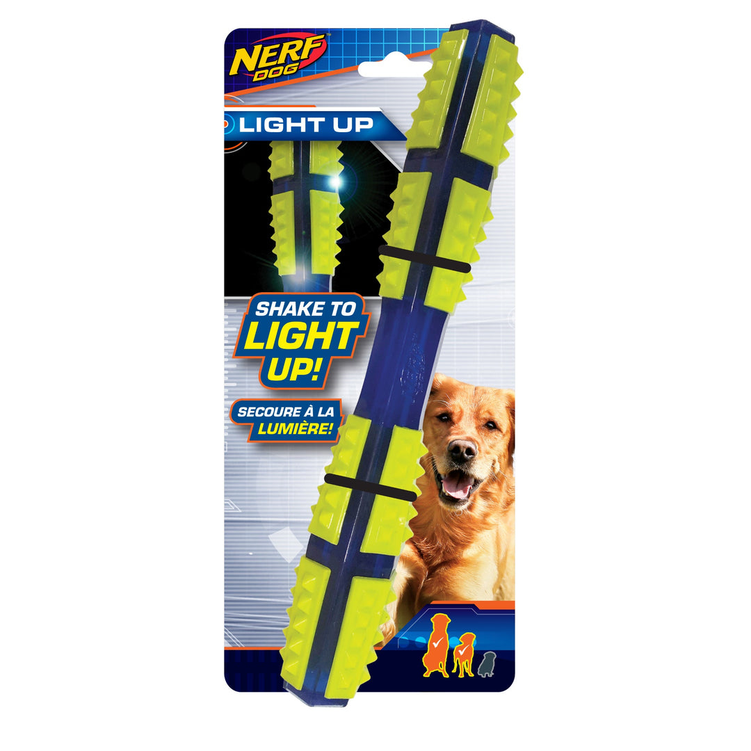 Nerf Dog - Balle à Crampons à DEL, Bleu et Orange - Jouet à Lancer et à Rapporter pour Chiens