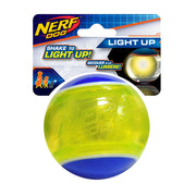 Nerf Dog - Balle de Tennis Blaze à DEL Bleu et Vert - Jouet à Lancer et à Rapporter pour Chiens, 8.3 cm