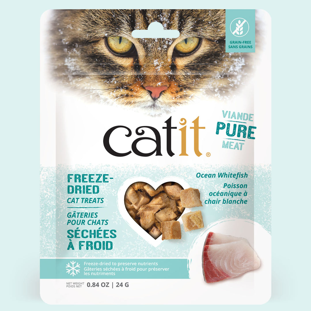 Catit - Poisson Océanique à Chair Blanche - Gâteries Lyophilisées Sans Grains pour Chats