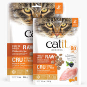Catit - Chat Poulet avec Fruits et Légumes - Garniture ou Nourriture Sèche Lyophilisée Sans Grains pour Chats