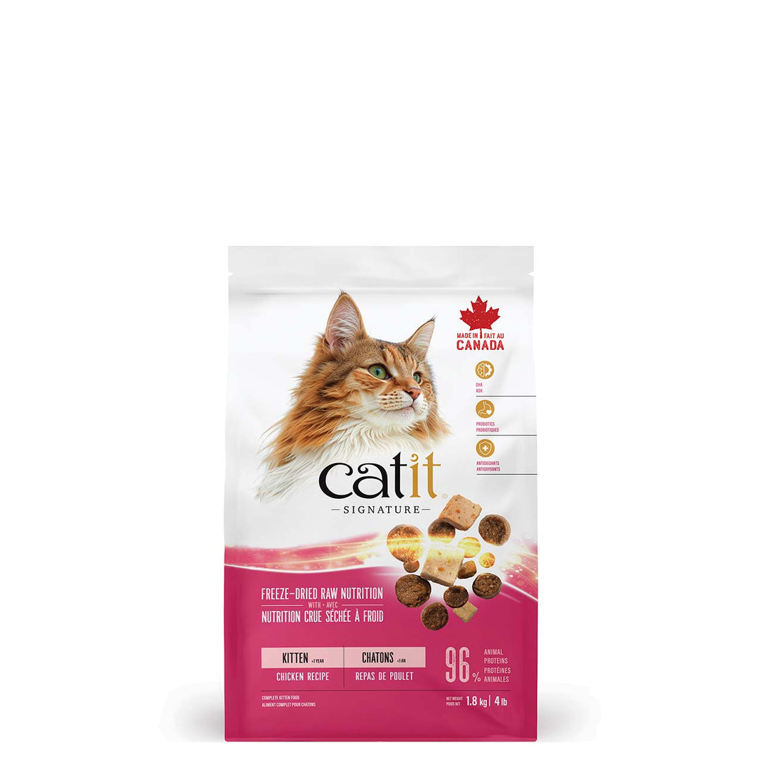 Catit Signature - Poulet - Nourriture Sèche avec Ingrédients Lyophilisés pour Chatons