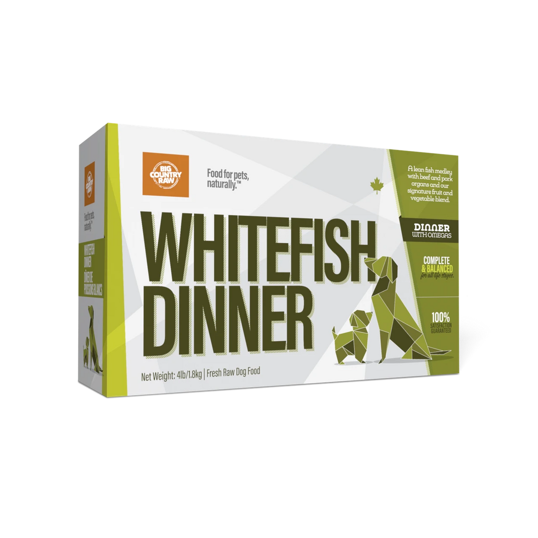 Big Country Raw - Dîner de Poisson Blanc - Nourriture Crue Congelée pour Chiens