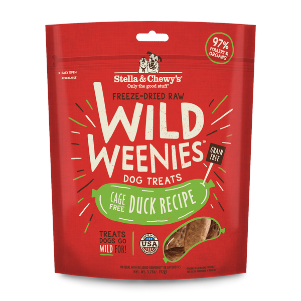 Stella & Chewy's Wild Weenies - Canard en Liberté - Gâteries d’Entraînement Lyophilisées Sans Grains pour Chiens