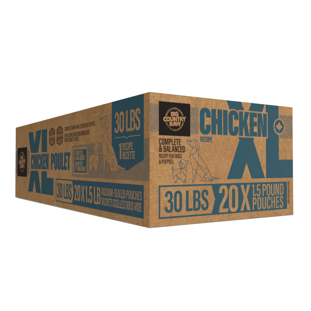 Big Country Raw - Recette XL Poulet - Nourriture Crue Congelée pour Chiens de Grandes Races