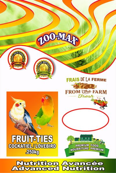 ZOO-MAX Nourriture Fruit-Ties Cockatiel 250g