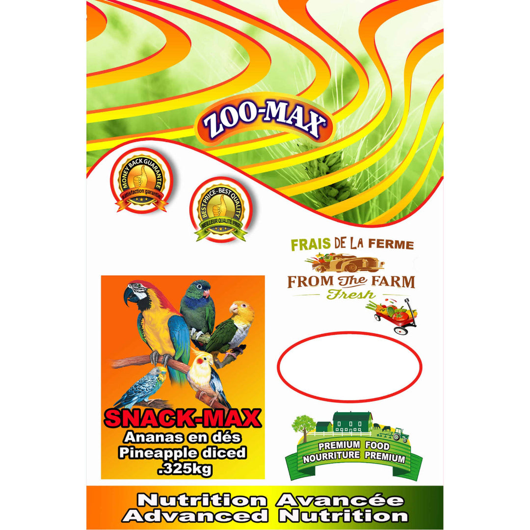 ZOO-MAX Snack-Max Gâteries Oiseaux Ananas en Dé 325g