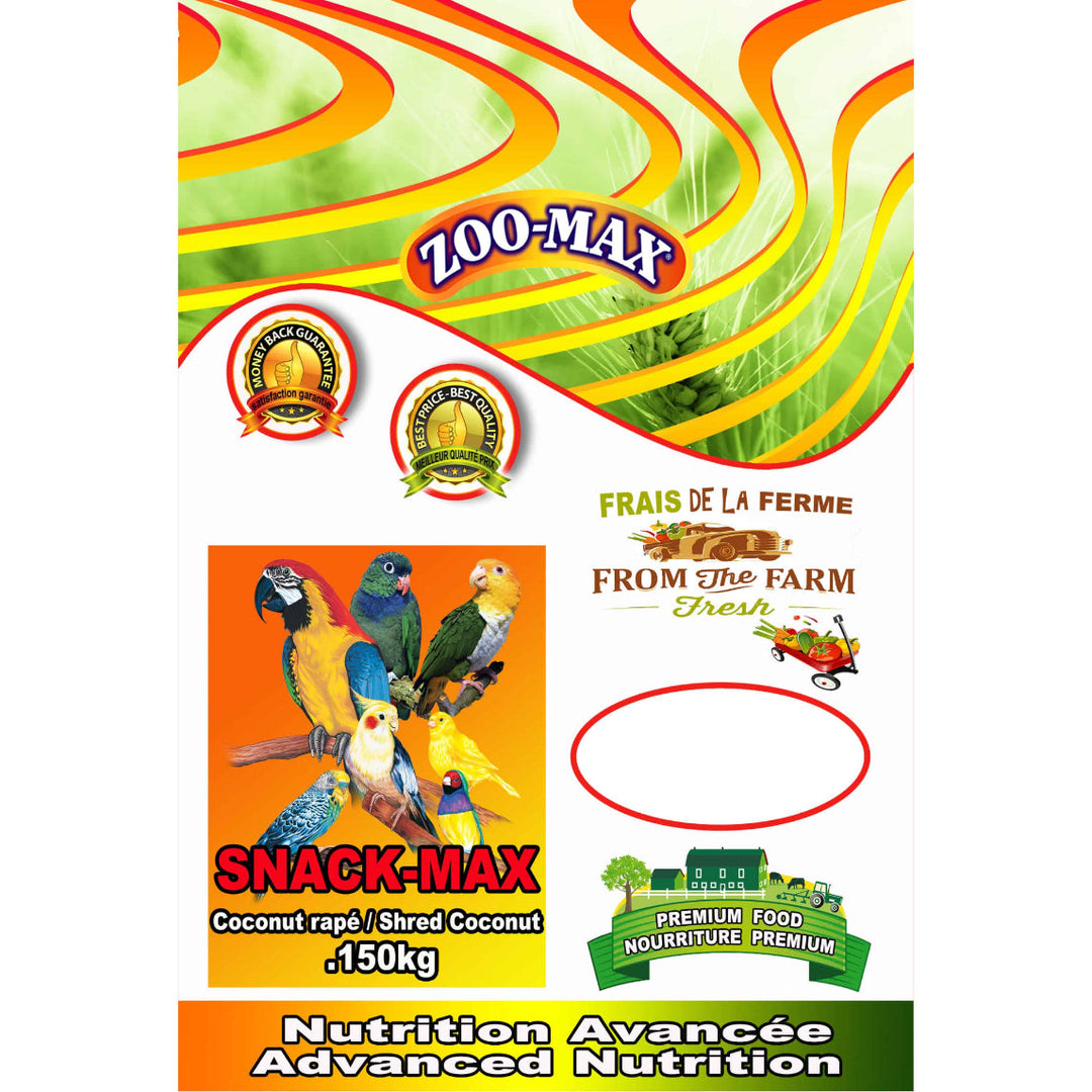 Zoo-Max Snack-Max - Noix de Coco Râpée - Gâteries pour Oiseaux