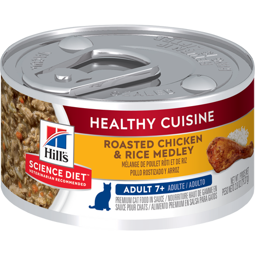 Hill's Science Diet Cuisine Santé - Ragoût de Poulet Rôti et Riz - Nourriture Humide pour Chats Adultes 7+ Ans