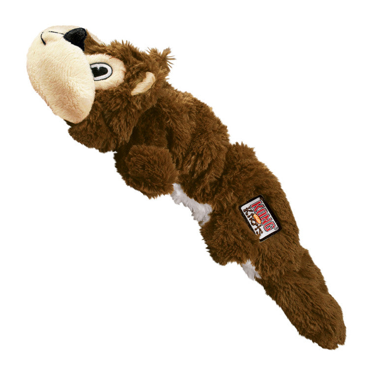 Kong - Scrunch Knots Écureuil - Jouet en Peluche avec Couineur pour Chiens