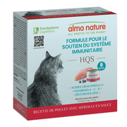 Almo Nature HQS Formule Soutien - Chat Système Immunitaire, Poulet avec Myrtille  en Sauce - Paquet de 6 x 50 g - Nourriture Humide pour Chats