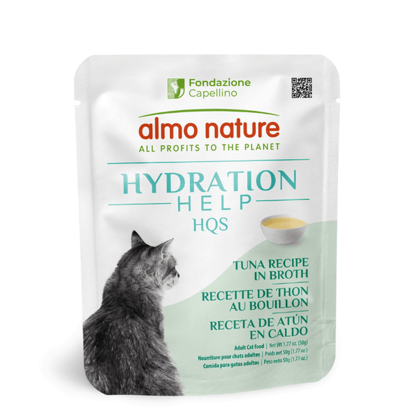 Almo Nature HQS Hydratation Help - Thon au Bouillon - Nourriture Humide pour Chats Adultes en Sachet