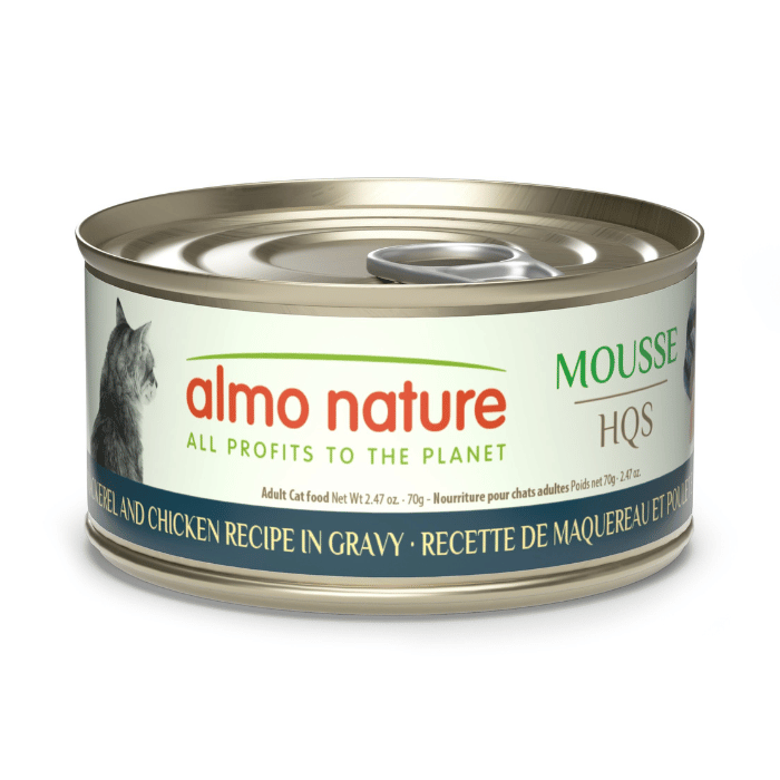 Almo Nature HQS Natural - Chat Pâté de Maquereau avec Poulet en Sauce - Nourriture Humide pour Chats