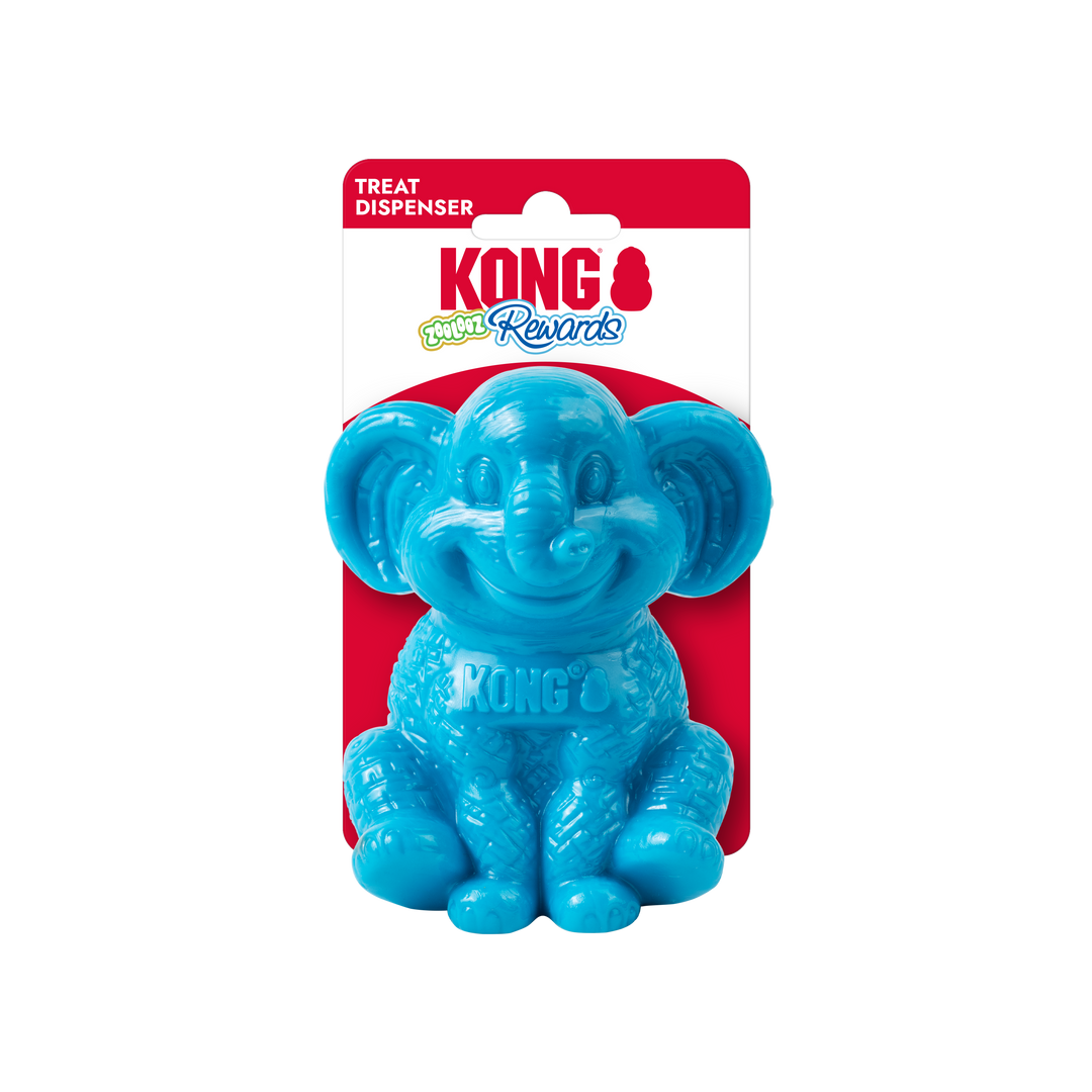 Kong - Rewards Zoolooz Éléphant - Jouet Distributeur de Friandises pour Chiens