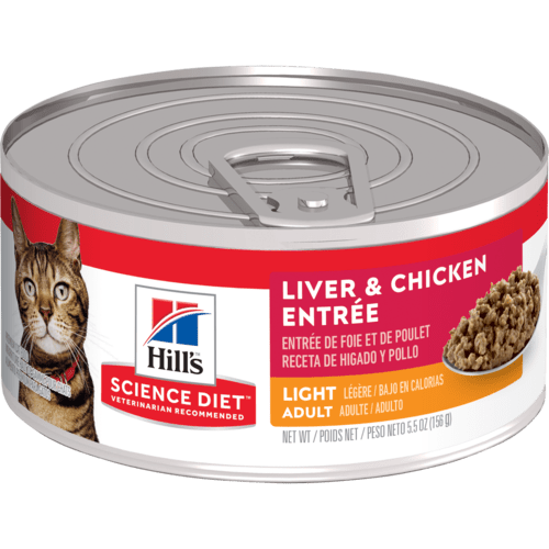 Hill's Science Diet - Légère - Entrée de Foie et Poulet - Nourriture Humide pour Chats Adultes