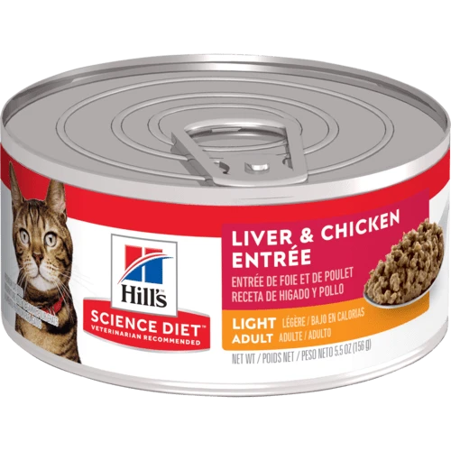 Hill's Science Diet - Chat Adulte Légère Pâté de Foie et Poulet - Nourriture Humide pour Chats