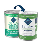 Blue Basics - Soin Peau et Estomac - Agneau et Pomme de Terre - Nourriture Humide à Ingrédients Limités pour Chiens