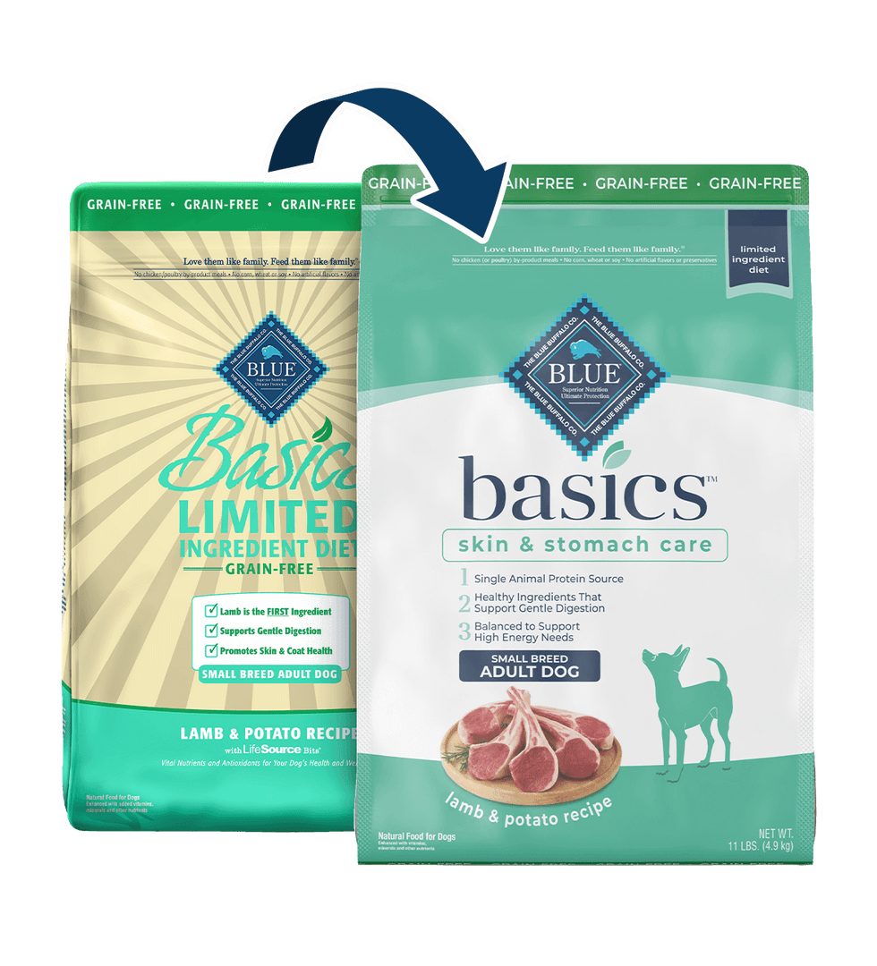 Blue Basics - Agneau et Pomme de Terre - Nourriture Sèche Sans Grains à Ingrédients Limités avec Bouchées LifeSource pour Chiens de Petites Races