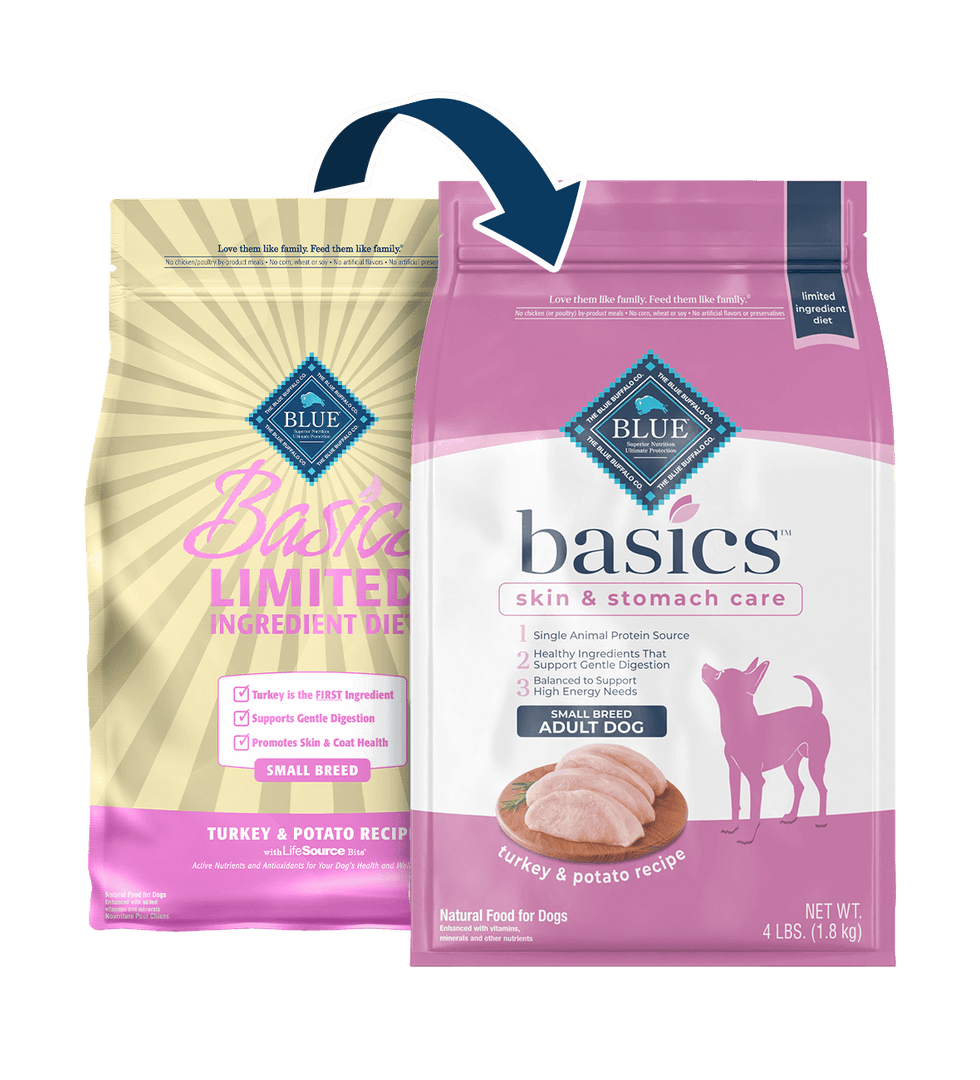 Blue Basics - Dinde et Pomme de Terre - Nourriture Sèche Sans Grains à Ingrédients Limités avec Bouchées LifeSource pour Chiens de Petites Races