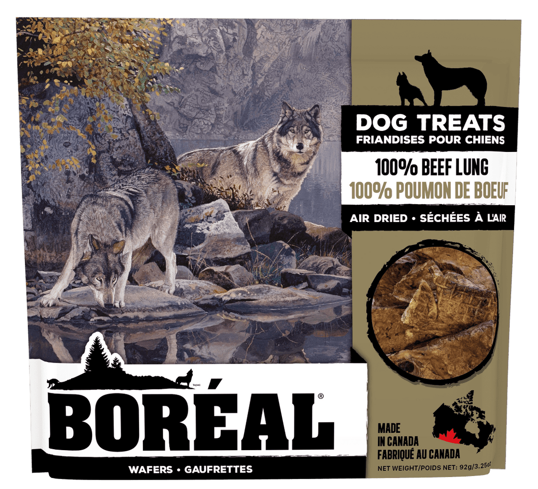 Boréal - 100% Poumon de Boeuf Séchées à l'Air - Gâteries pour Chiens