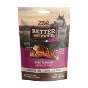 Zoë Better Than Rawhide - Saveur de Porc Barbecue - Gâteries Sans Cuir Brut pour Chiens
