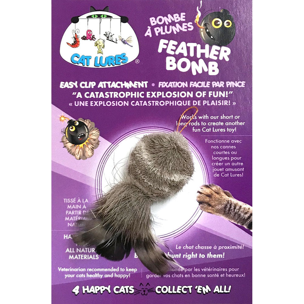 Cat Lures - Leurre Bombe à Plumes pour Tige Agace-Chat, 3.5" - Jouet pour Chats