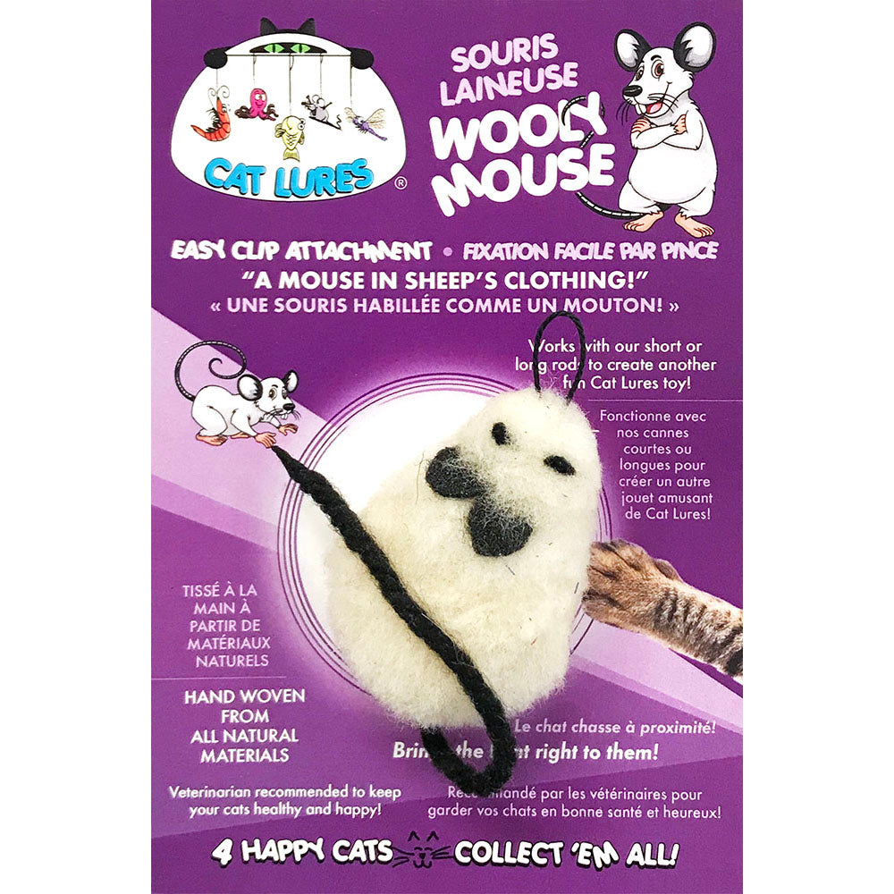 Cat Lures - Leurre Souris Laineuses pour Tige Agace-Chat, 4" - Jouet pour Chats