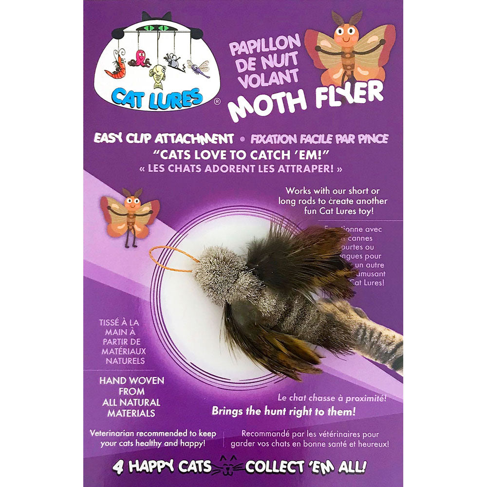 Cat Lures - Leurre Papillon de Nuit pour Tige Agace-Chat, 2.25" - Jouet pour Chats