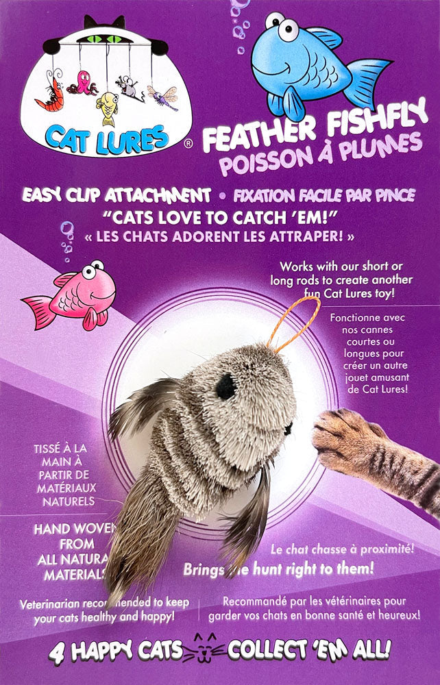 Cat Lures - Leurre Poisson à Plumes pour Tige Agace-Chat - Jouet pour Chats