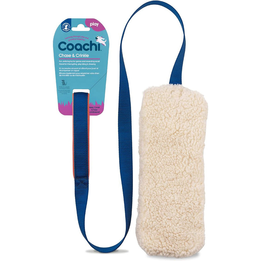 Coachi - Jouet Interactif Chase & Crinkle avec Faux Laine pour Chiens, 63"