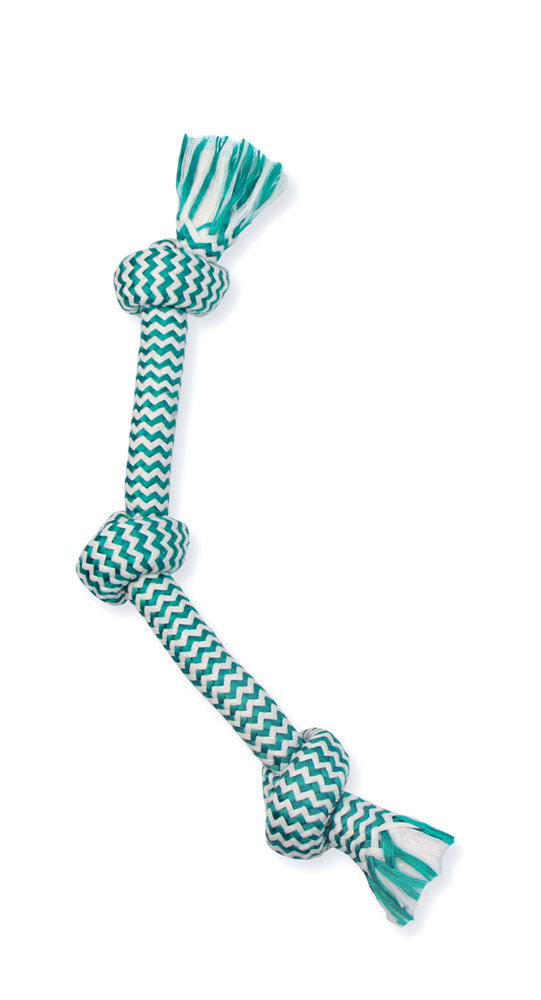 Mammoth Flossy Chews - Corde à 3 Noeuds en Forme d'Os Extra Fraîche - Jouet Interactif à Mâcher pour Chiens