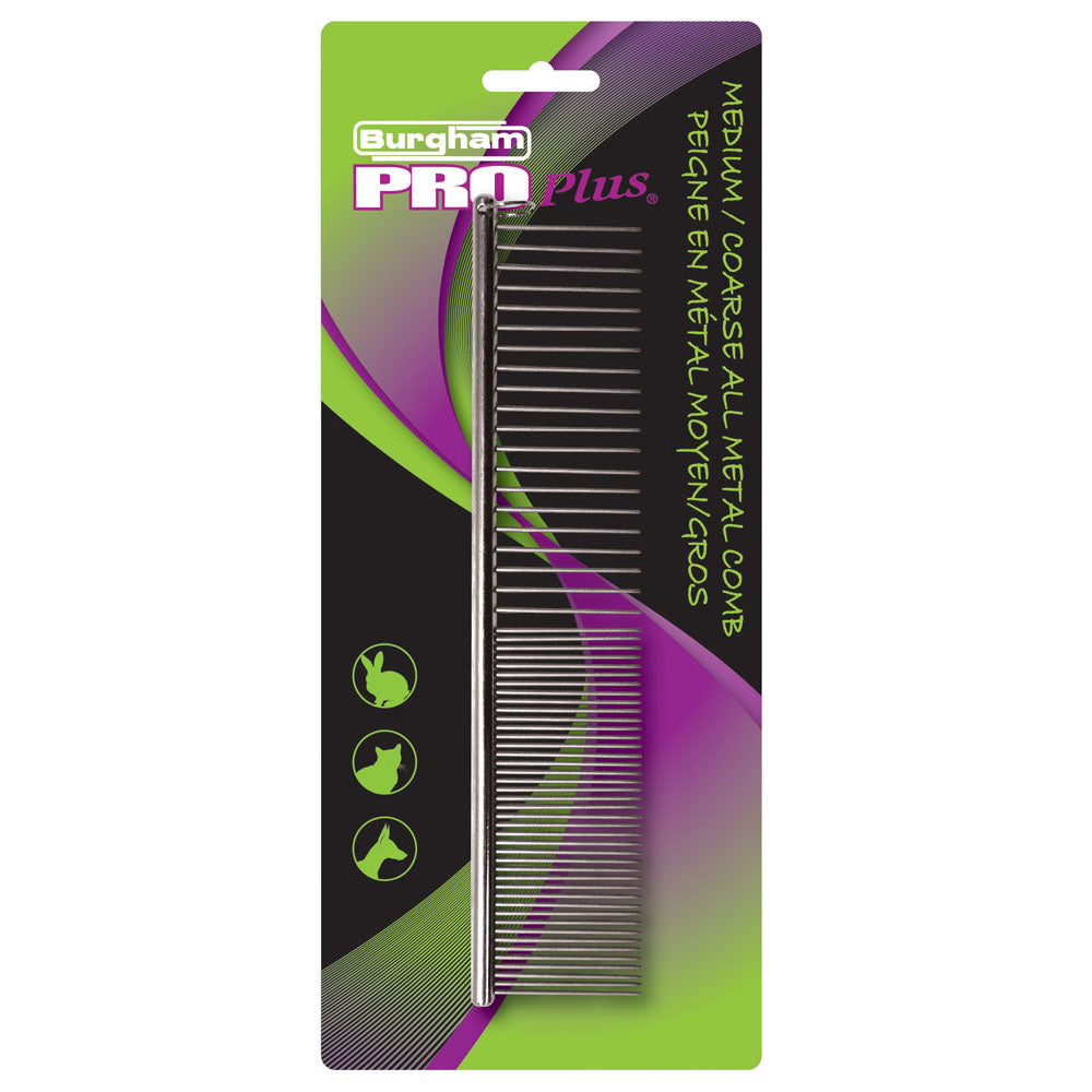 Pro Plus - Peigne Tout en Métal - Outil de Toilettage pour Chiens
