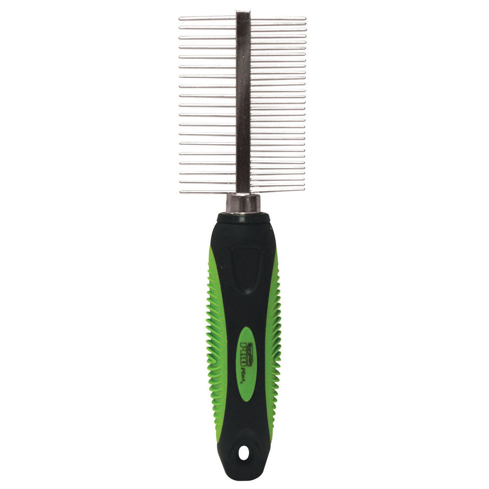 Pro Plus - Peigne Double Face avec Poignée - Outil de Toilettage pour Chiens