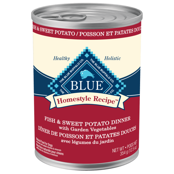 Blue Homestyle - Dîner de Poisson et Patates Douces avec Légumes du Jardin - Nourriture Humide pour Chiens