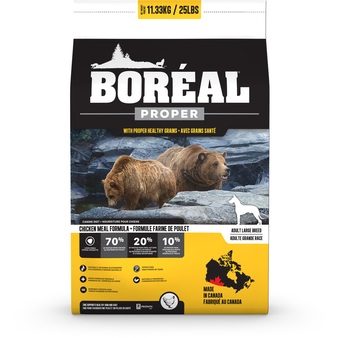Boréal Proper - Poulet - Nourriture Sèche avec Grains Santé pour Chiens de Grandes Races