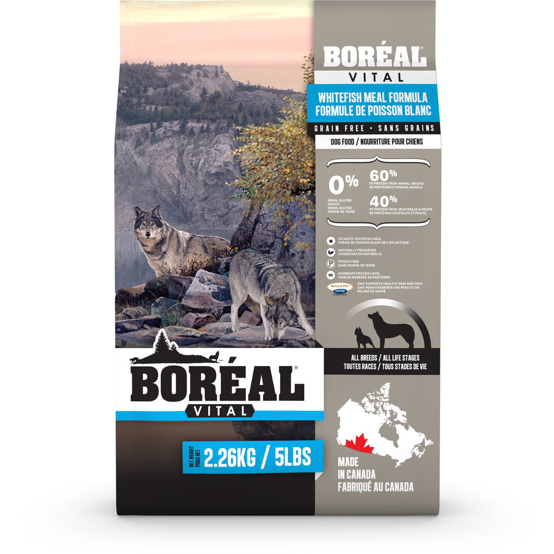 Boréal Vital - Poisson Blanc - Nourriture Sèche Sans Grains pour Chiens