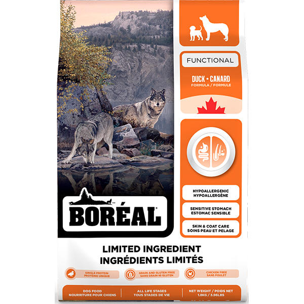 Boréal Functional - Canard - Nourriture Sèche Sans Grains à Ingrédients Limités pour Chiens