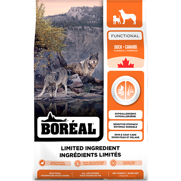 Boréal Functional - Canard - Nourriture Sèche Sans Grains à Ingrédients Limités pour Chiens