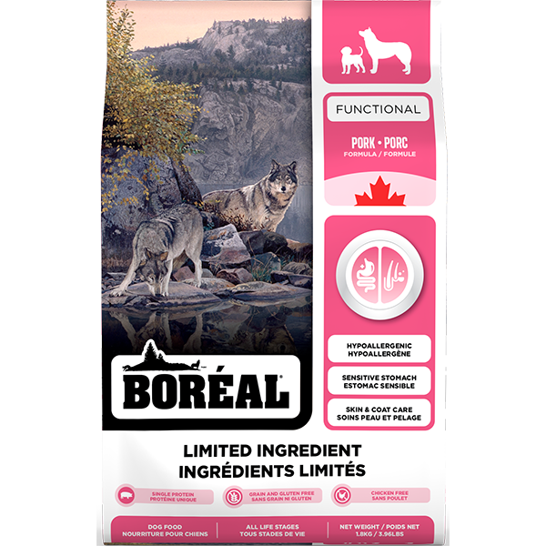 Boréal Functional - Porc - Nourriture Sèche Sans Grains à Ingrédients Limités pour Chiens