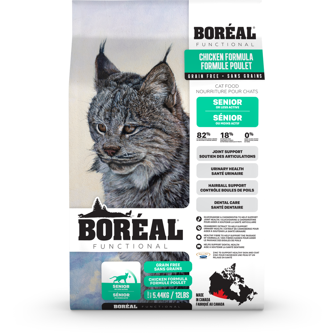 Boréal Functional - Poulet - Nourriture Sèche Sans Grains pour Chats Seniors
