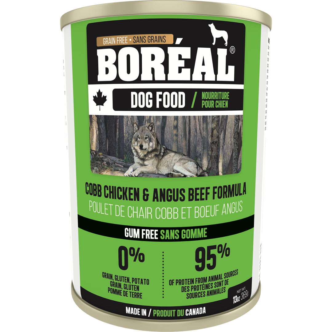 Boréal - Poulet de Chair Cobb et Boeuf Angus - Nourriture Humide Sans Grains en Pâté pour Chiens