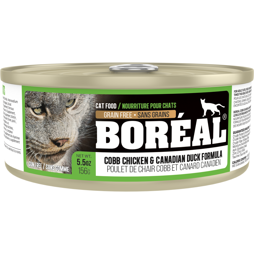 Boréal - Chat Pâté de Poulet de Chair Cobb et Canard Canadien - Nourriture Humide Sans Grains pour Chats